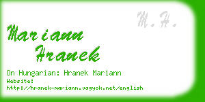 mariann hranek business card